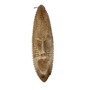 Hand Carved Tribal Wall Mask – Papua New Guinea – 12.5" Tall – Small Ethnic Art